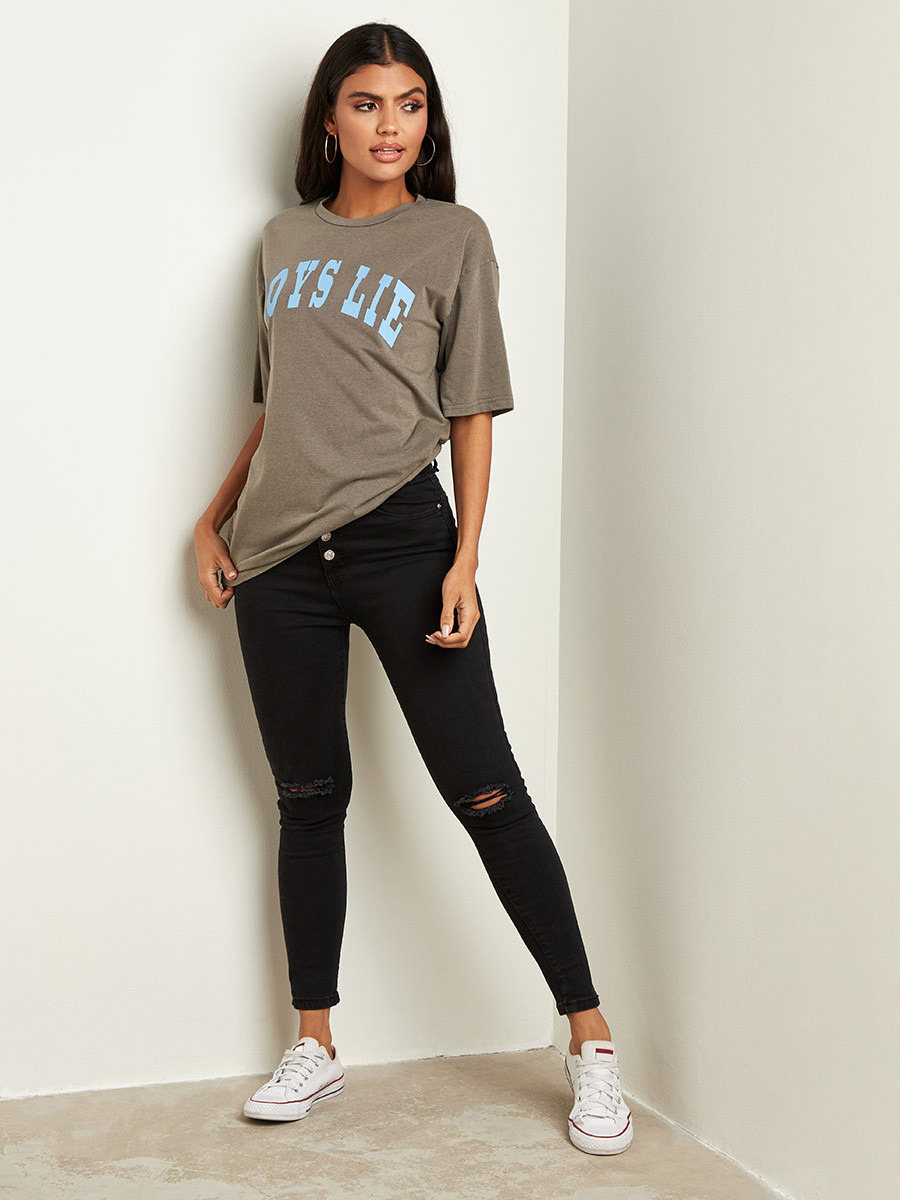 تيشيرت مطبوع بقصة واسعة من ستايلي-women-clothing-tshirts-image-4