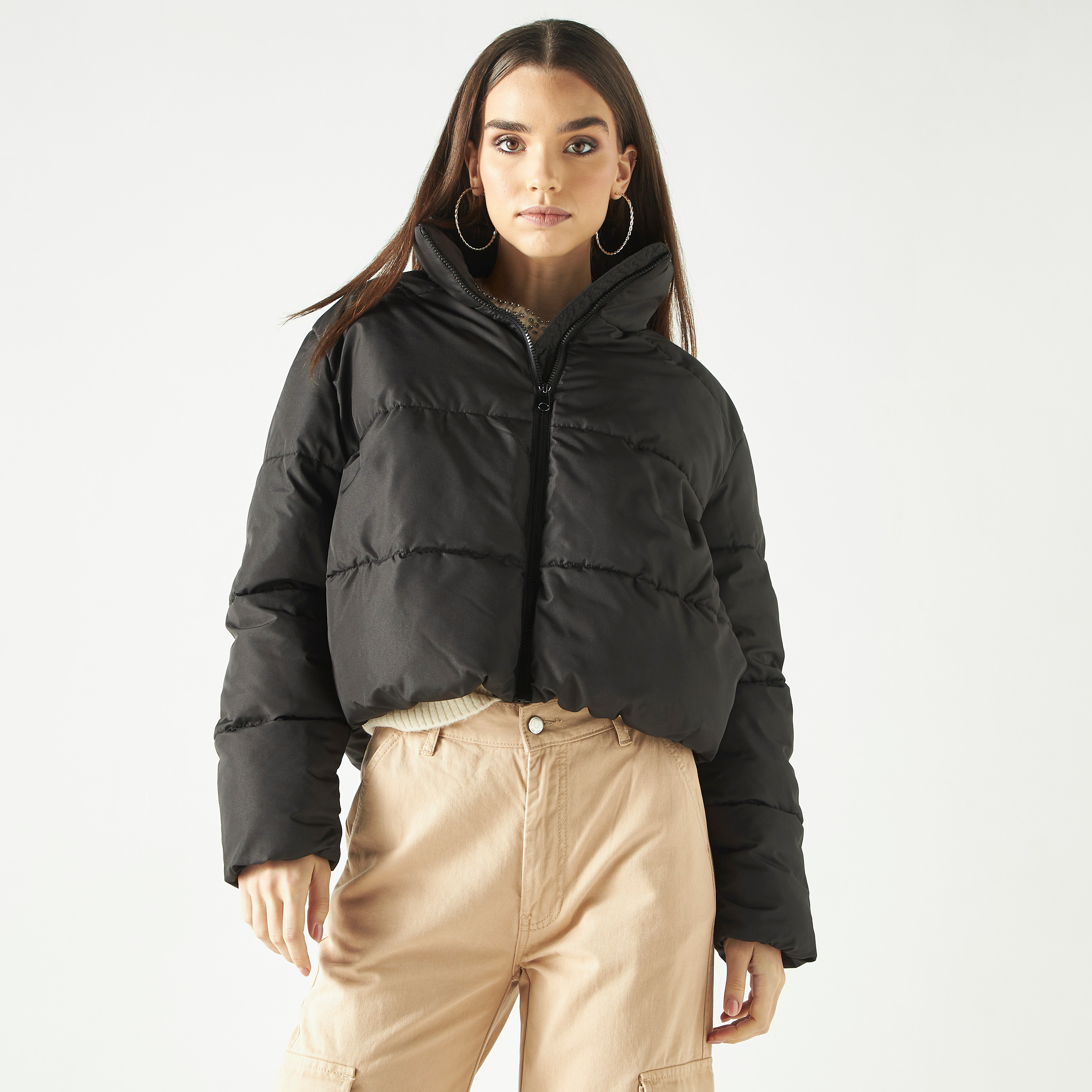 Shop Vero Moda Quilted High Neck Puffer Jacket Online