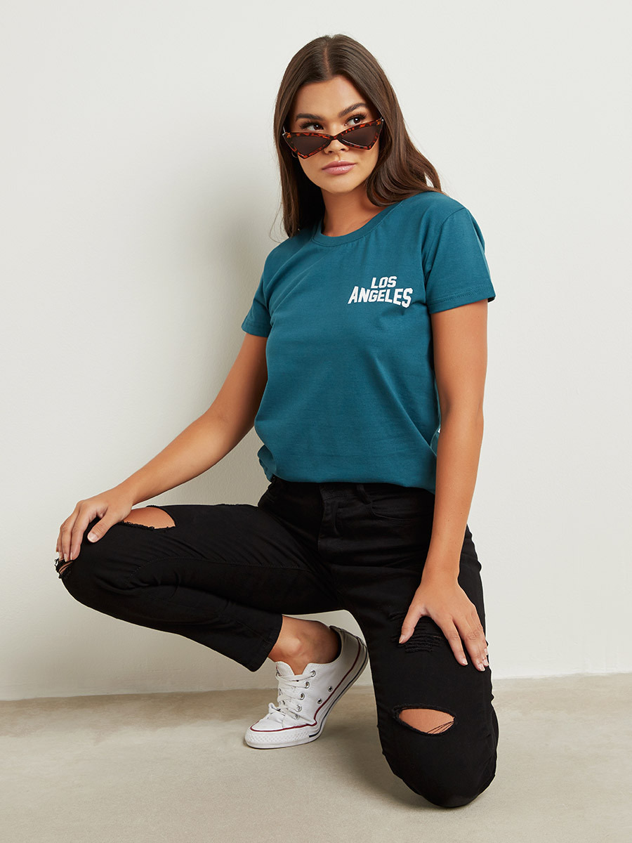تيشيرت مطبوع بقصة واسعة من ستايلي-women-clothing-tshirts-image-1