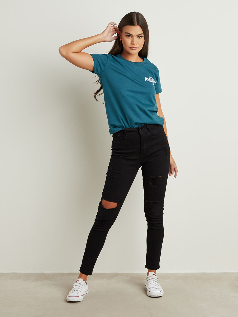 تيشيرت مطبوع بقصة واسعة من ستايلي-women-clothing-tshirts-image-3