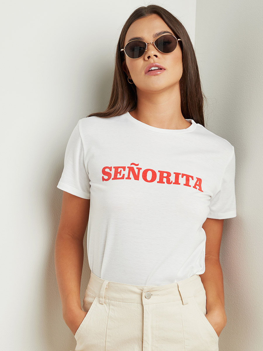 تيشيرت مطبوع بأكمام قصيرة من ستايلي-women-clothing-tshirts-image-1