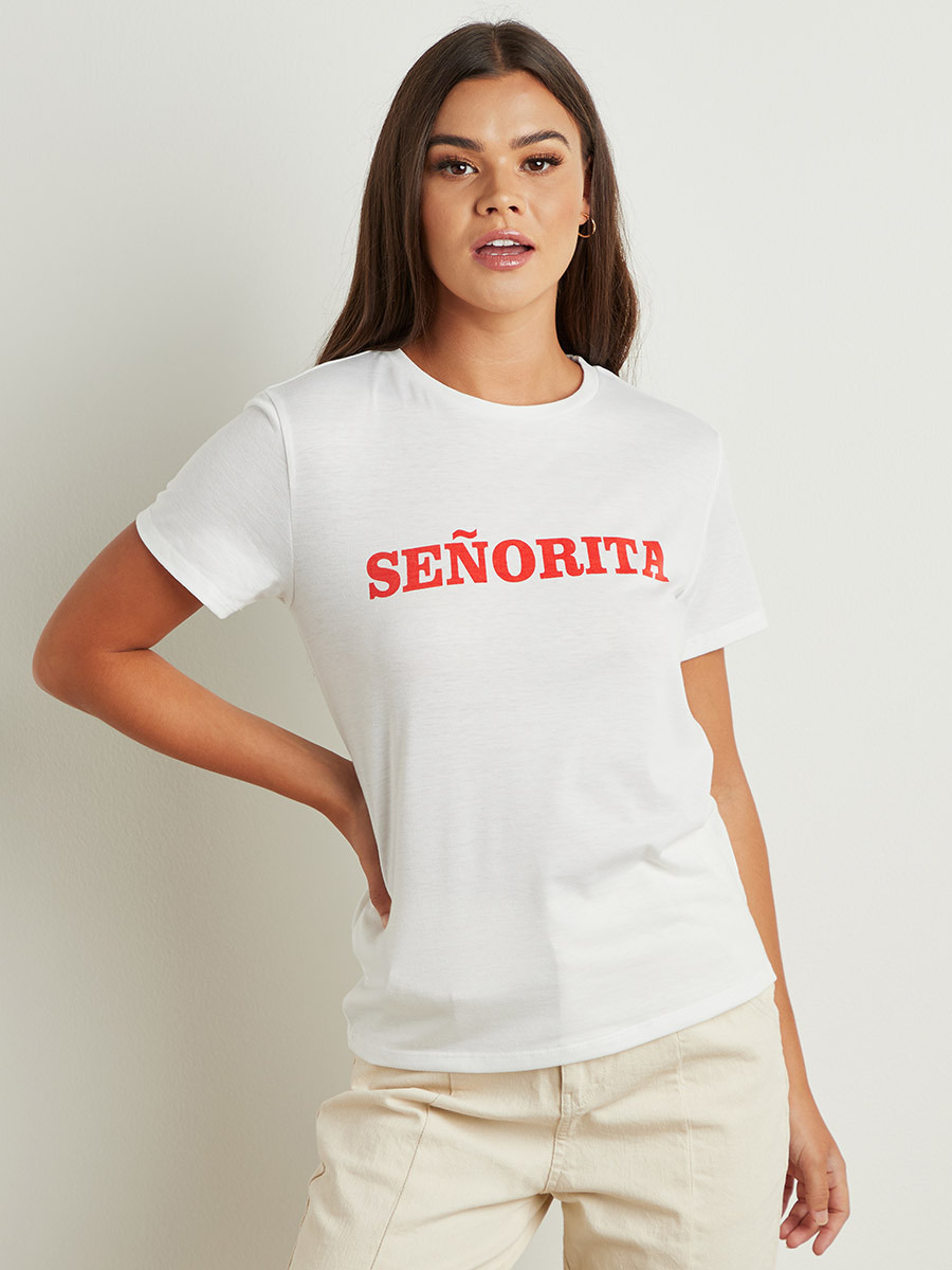 تيشيرت مطبوع بأكمام قصيرة من ستايلي-women-clothing-tshirts-image-3