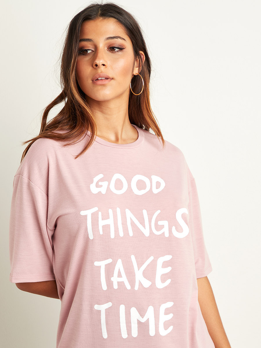 تيشيرت مطبوع بقصة واسعة من ستايلي-women-clothing-tshirts-image-4