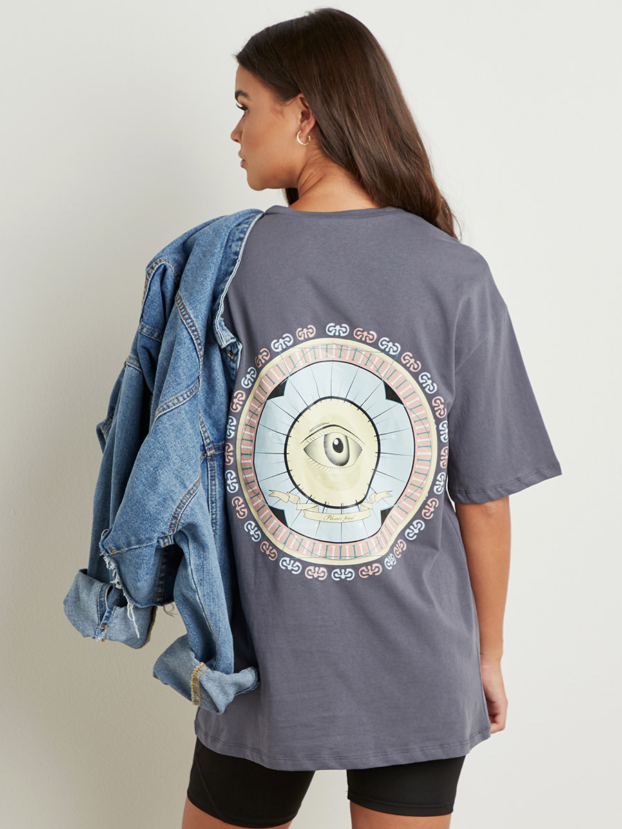 تيشيرت مطبوع بقصة واسعة من ستايلي-women-clothing-tshirts-image-1