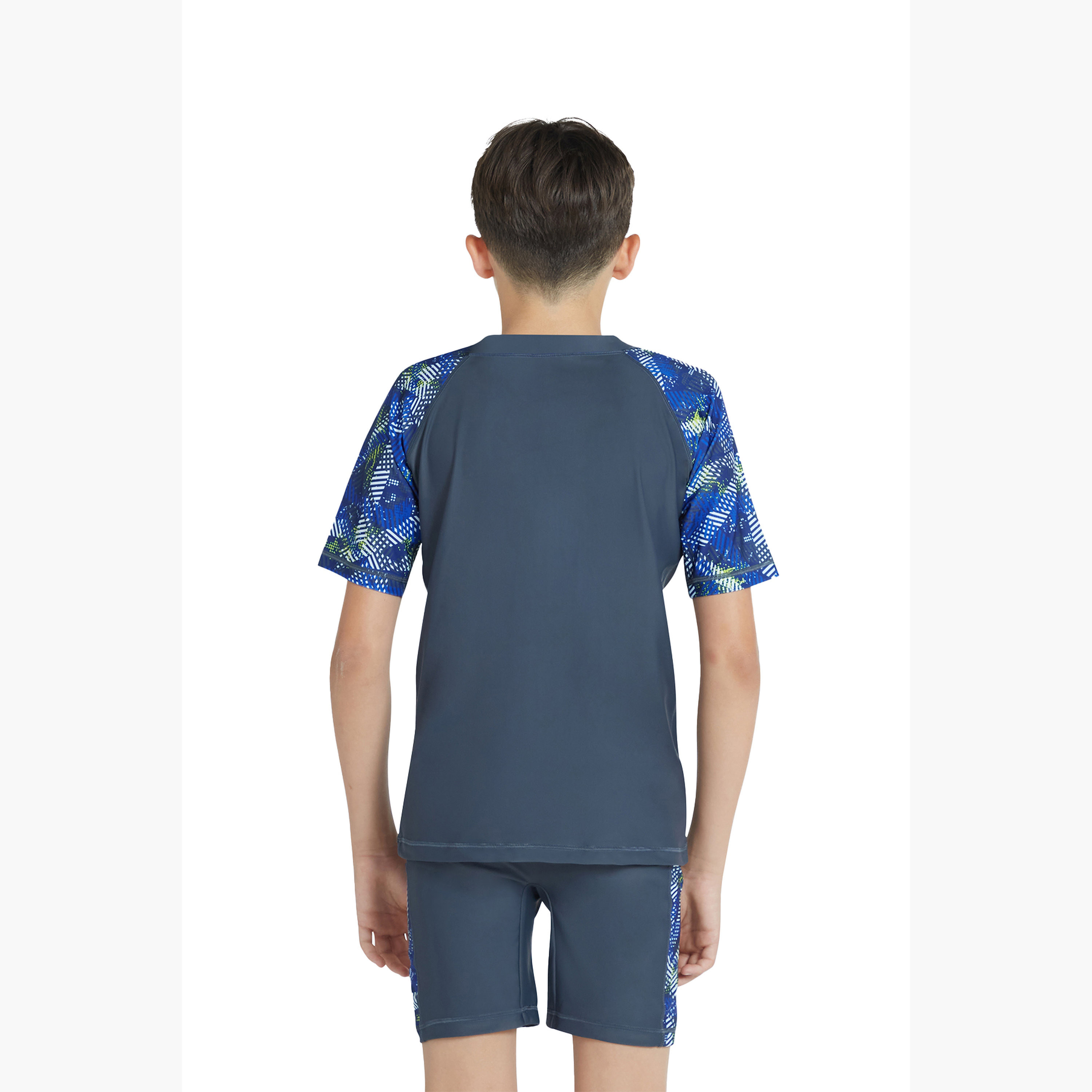 بدلة كويغا بويز من قطعتين - خطوط رمادية زرقاء-sports-boys-clothing-swimwear-image-3
