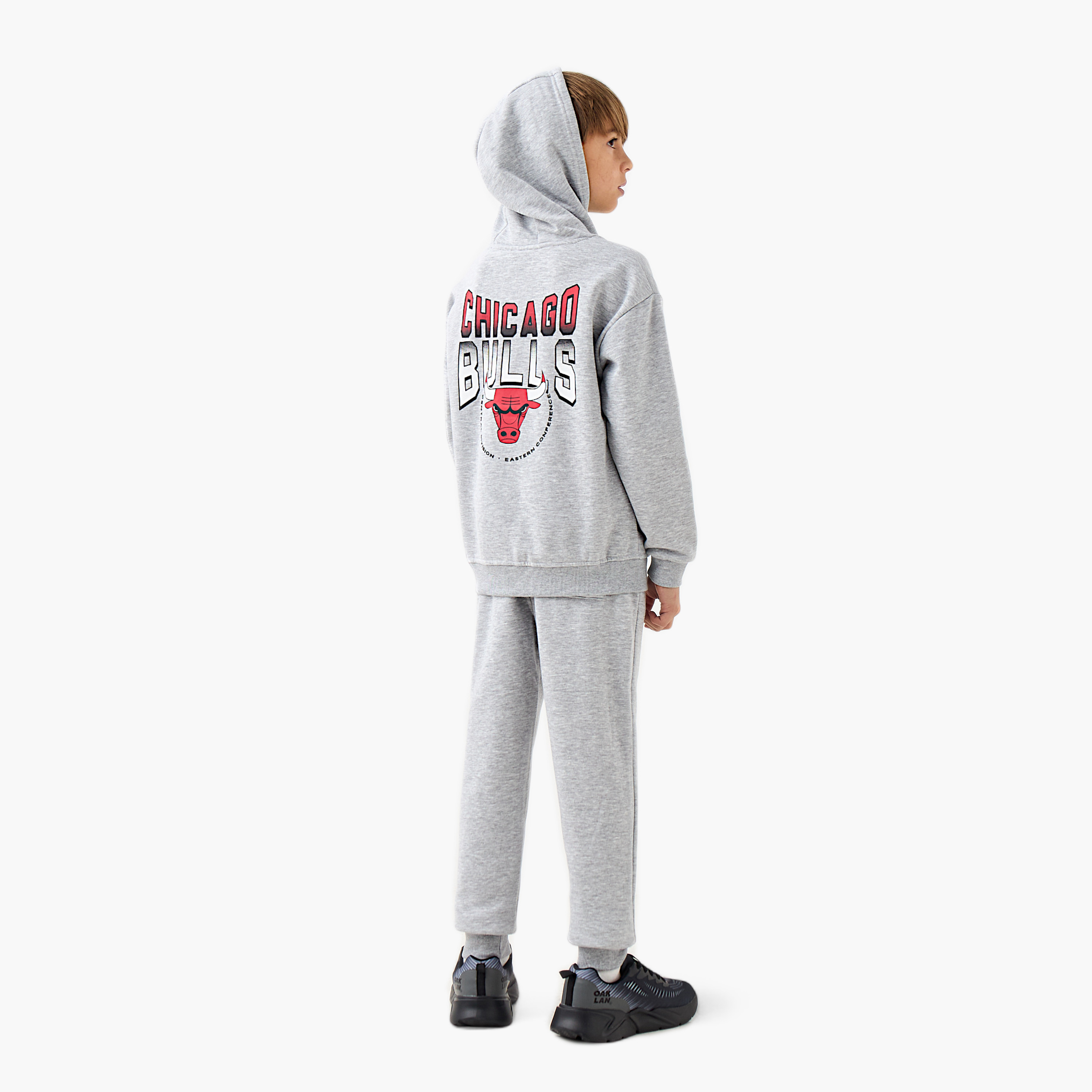 NBA Chicago Bulls Print Hoodie and Elasticated Joggers Set-boys-clothing-setsandcoords-image-3