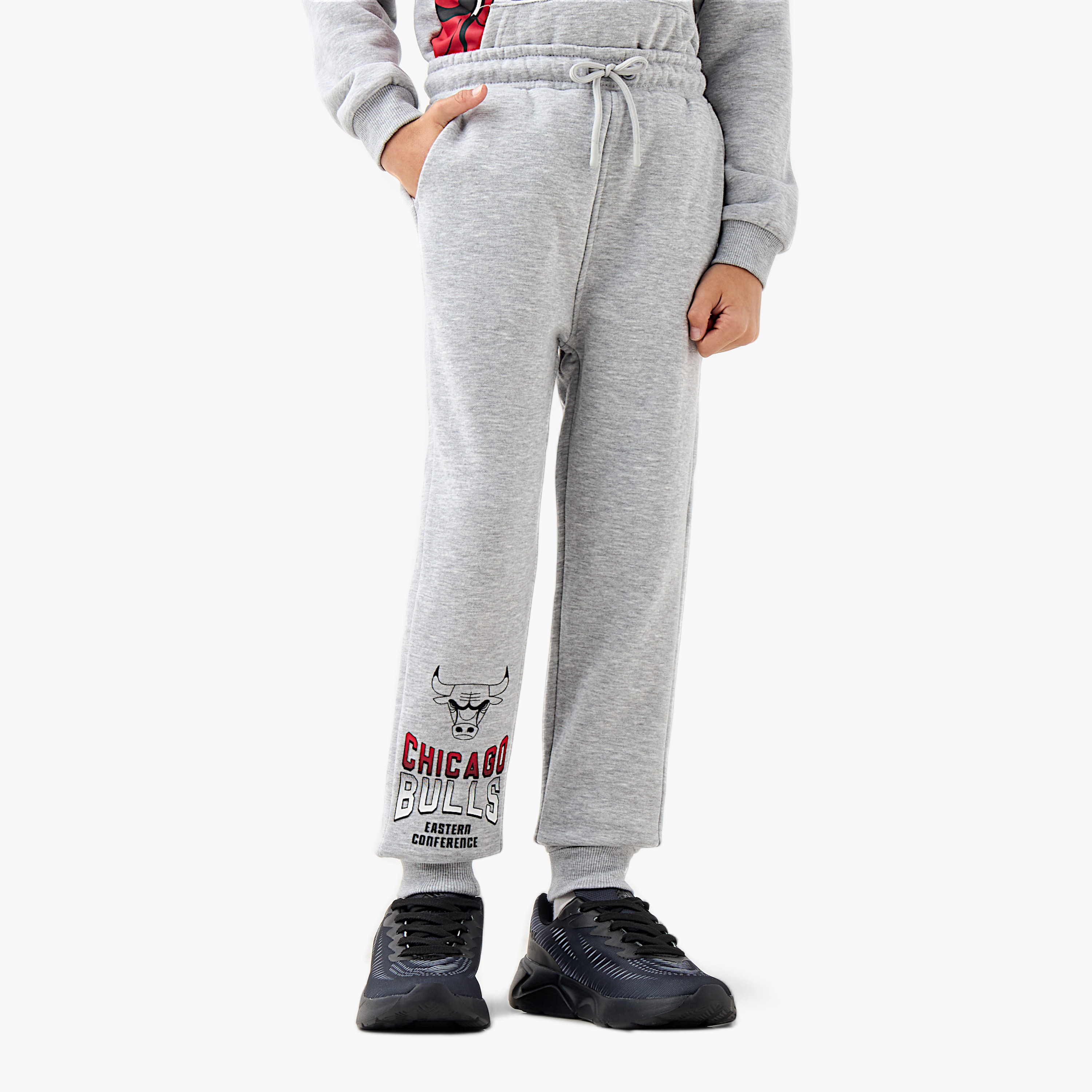 NBA Chicago Bulls Print Hoodie and Elasticated Joggers Set-boys-clothing-setsandcoords-image-4