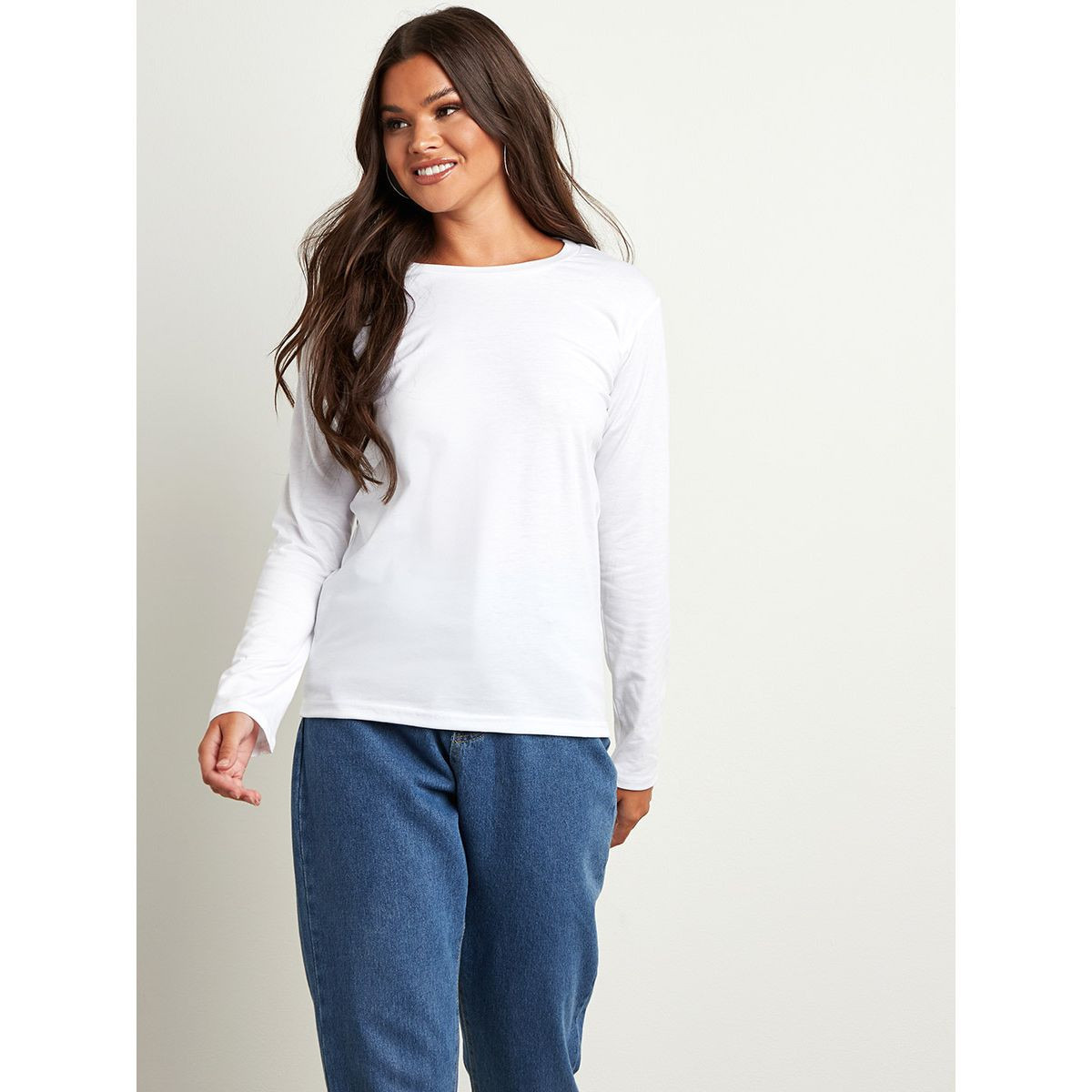 Styli Plain Long Sleeves Regular Fit T-shirt-women-clothing-tshirts-image-1