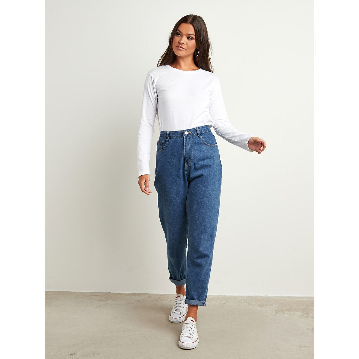 Styli Plain Long Sleeves Regular Fit T-shirt-women-clothing-tshirts-image-2