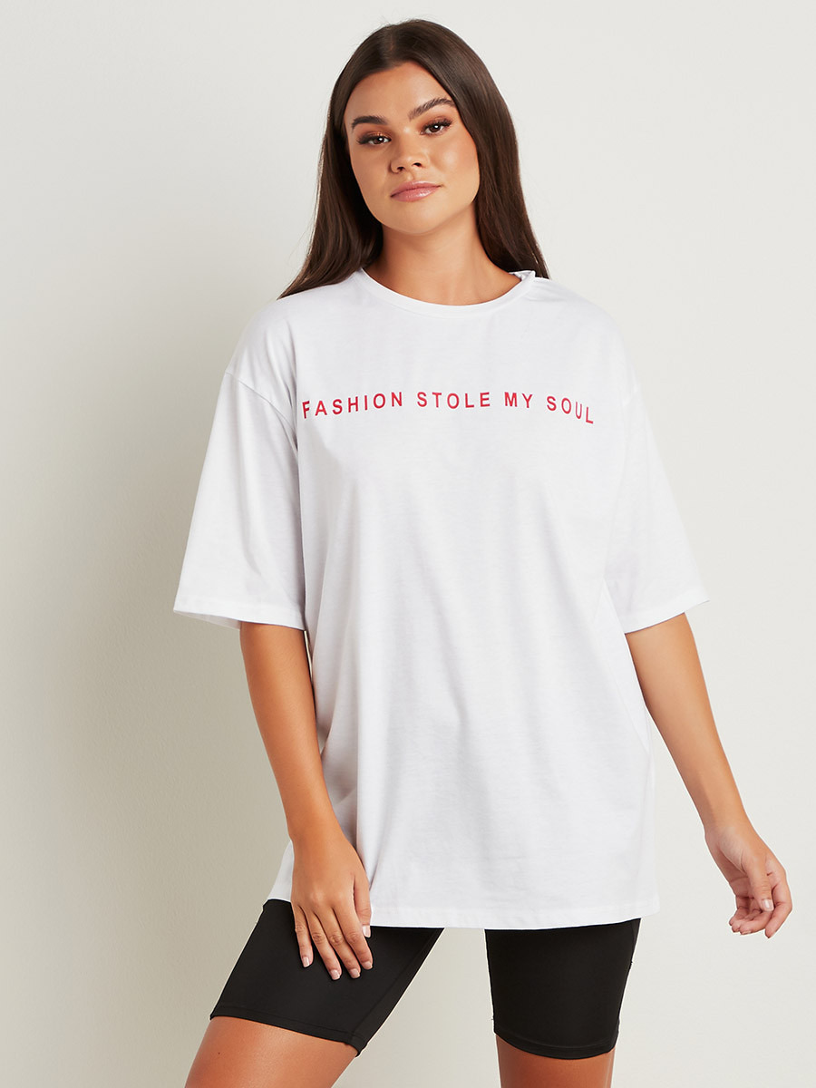Styli Fashion Stole My Soul Printed Oversized T-Shirt-women-clothing-tshirts-image-1