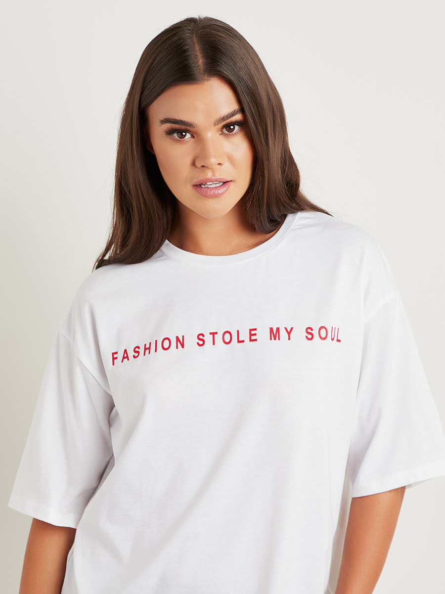 Styli Fashion Stole My Soul Printed Oversized T-Shirt-women-clothing-tshirts-image-2