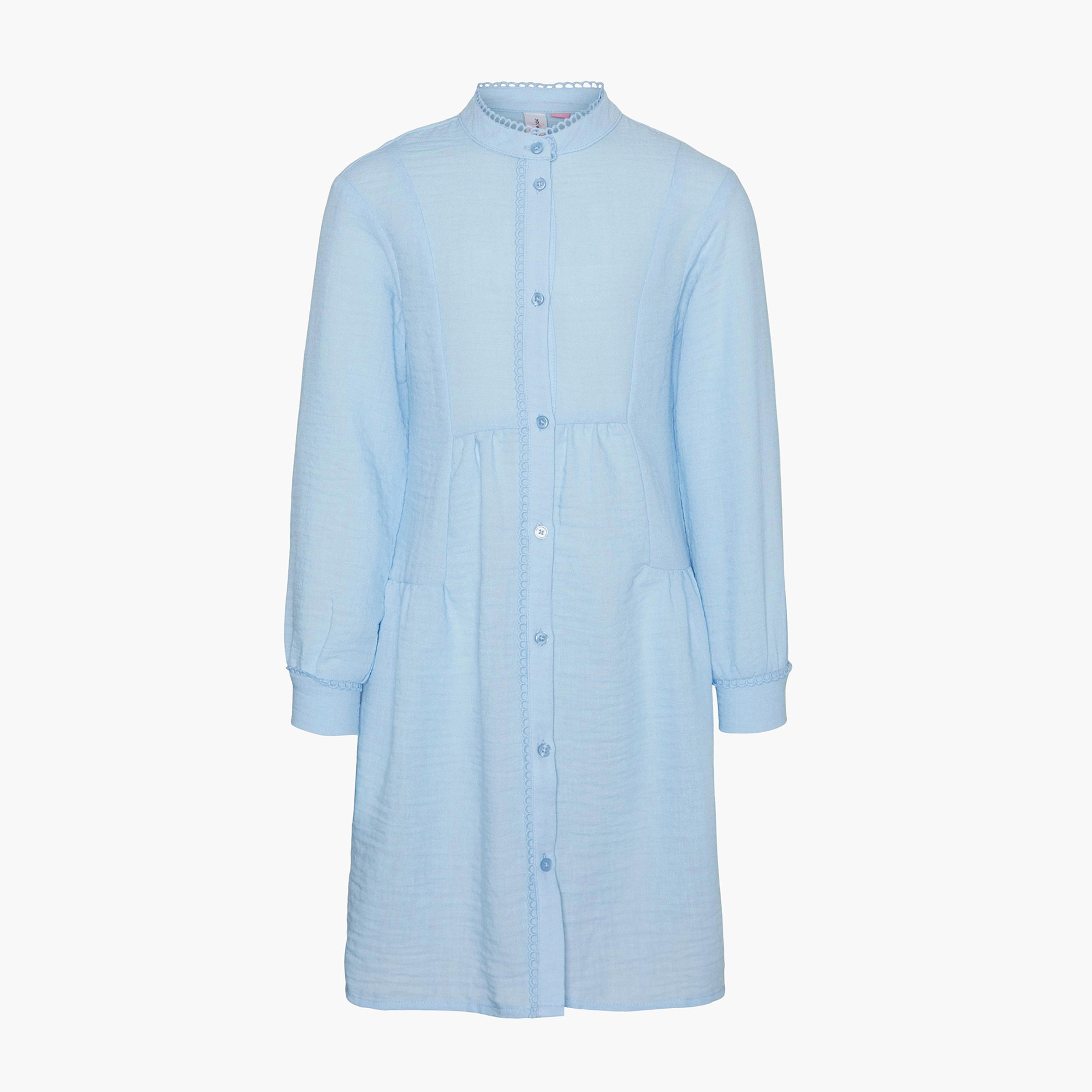 Vero Moda Girl Solid Dress with Long Sleeves and Lace Detail-girls-clothing-dressesandjumpsuits-image-1