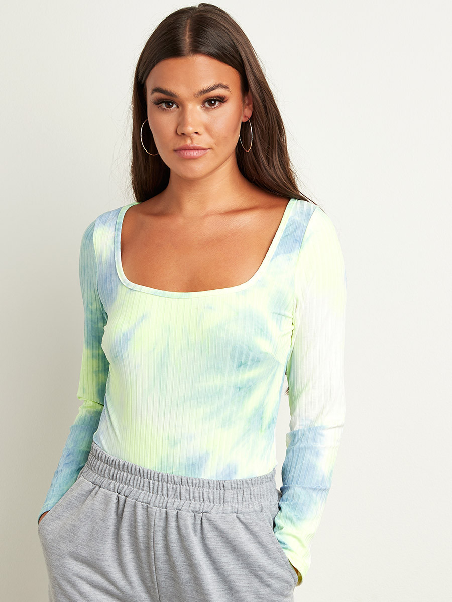 بودي سوت مضلعة بأكمام طويلة من ستايلي-women-clothing-tshirts-image-1