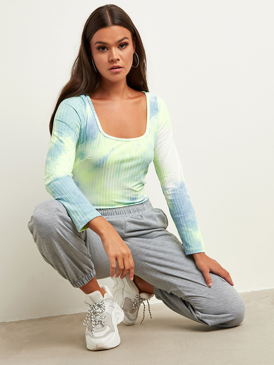 بودي سوت مضلعة بأكمام طويلة من ستايلي-women-clothing-tshirts-image-5