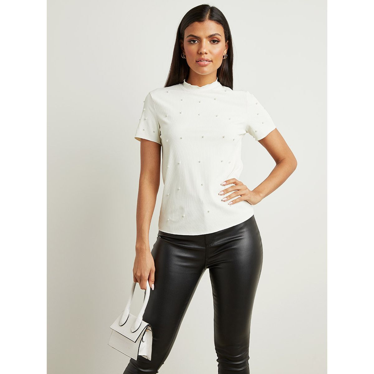 تيشيرت مضلع بأكمام قصيرة من ستايلي-women-clothing-tshirts-image-5