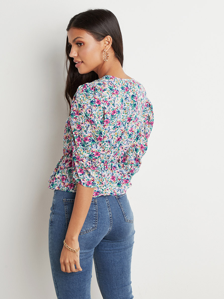 بلوزة مطبوعة ومربوطة من ستايلي-women-clothing-shirtsandblouses-blouses-image-3