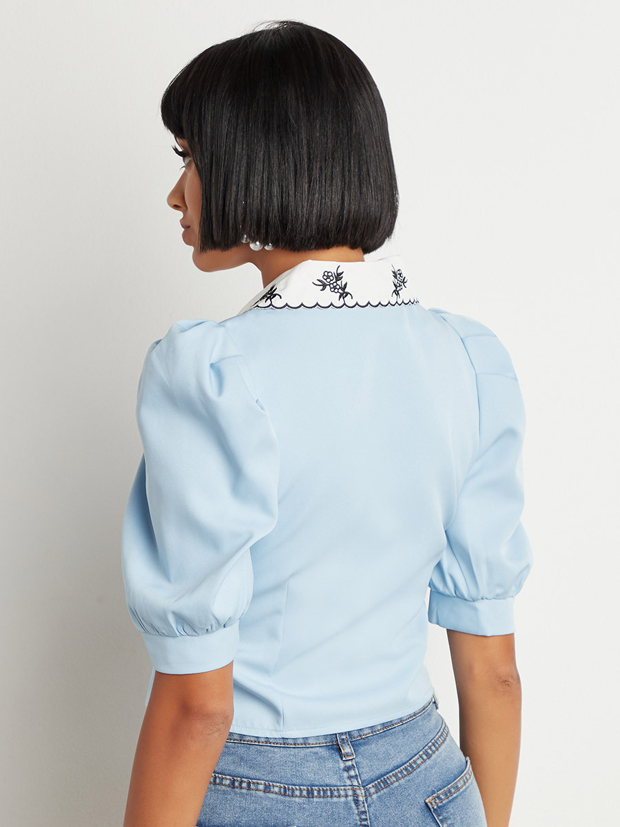 بلوزة مطرزة بأزرار من ستايلي-women-clothing-shirtsandblouses-blouses-image-3