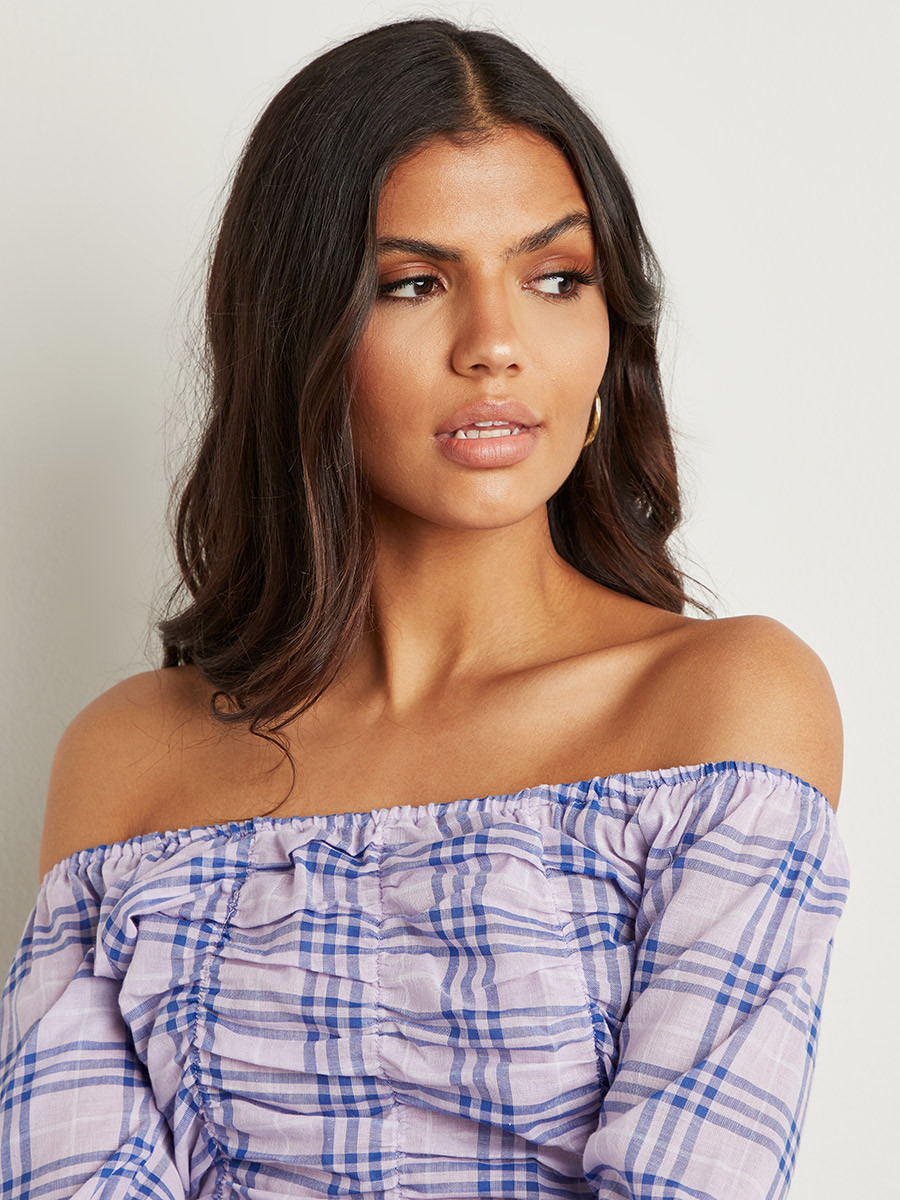بلوزة مطبوعة بتصميم مربعات من ستايلي-women-clothing-shirtsandblouses-blouses-image-3