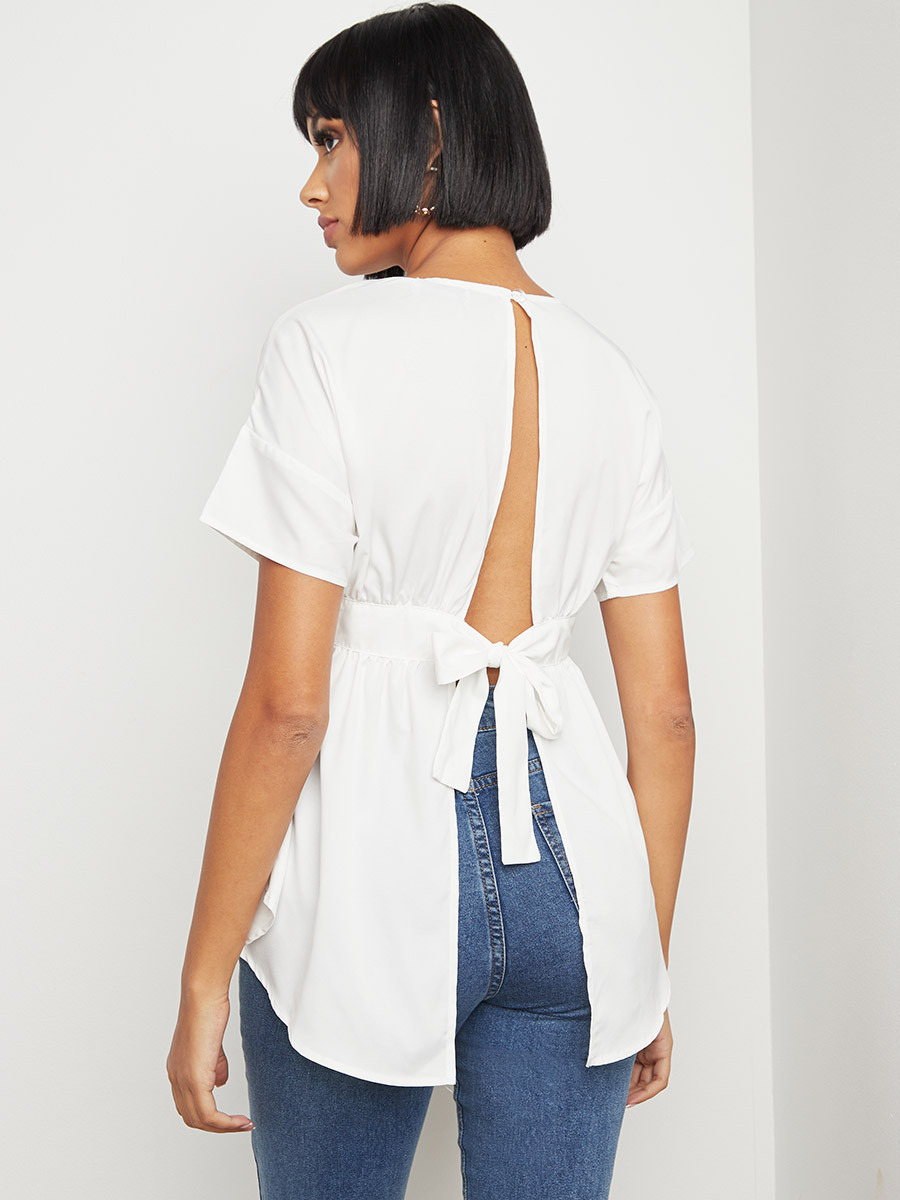Styli Tie Open Back Peplum Top-women-clothing-shirtsandblouses-blouses-image-3