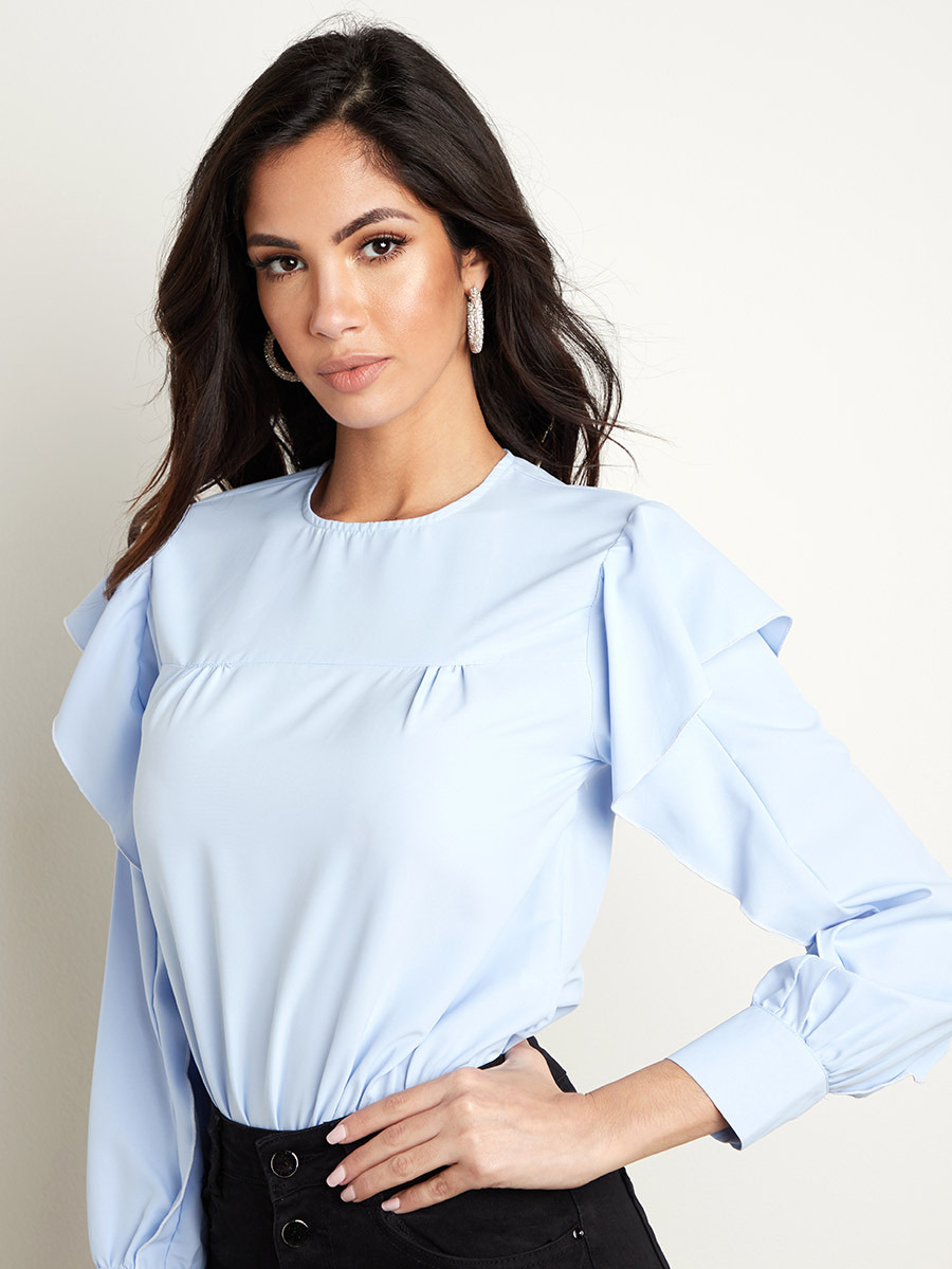 بودي سوت بتفاصيل كشكش من ستايلي-women-clothing-tshirts-image-1