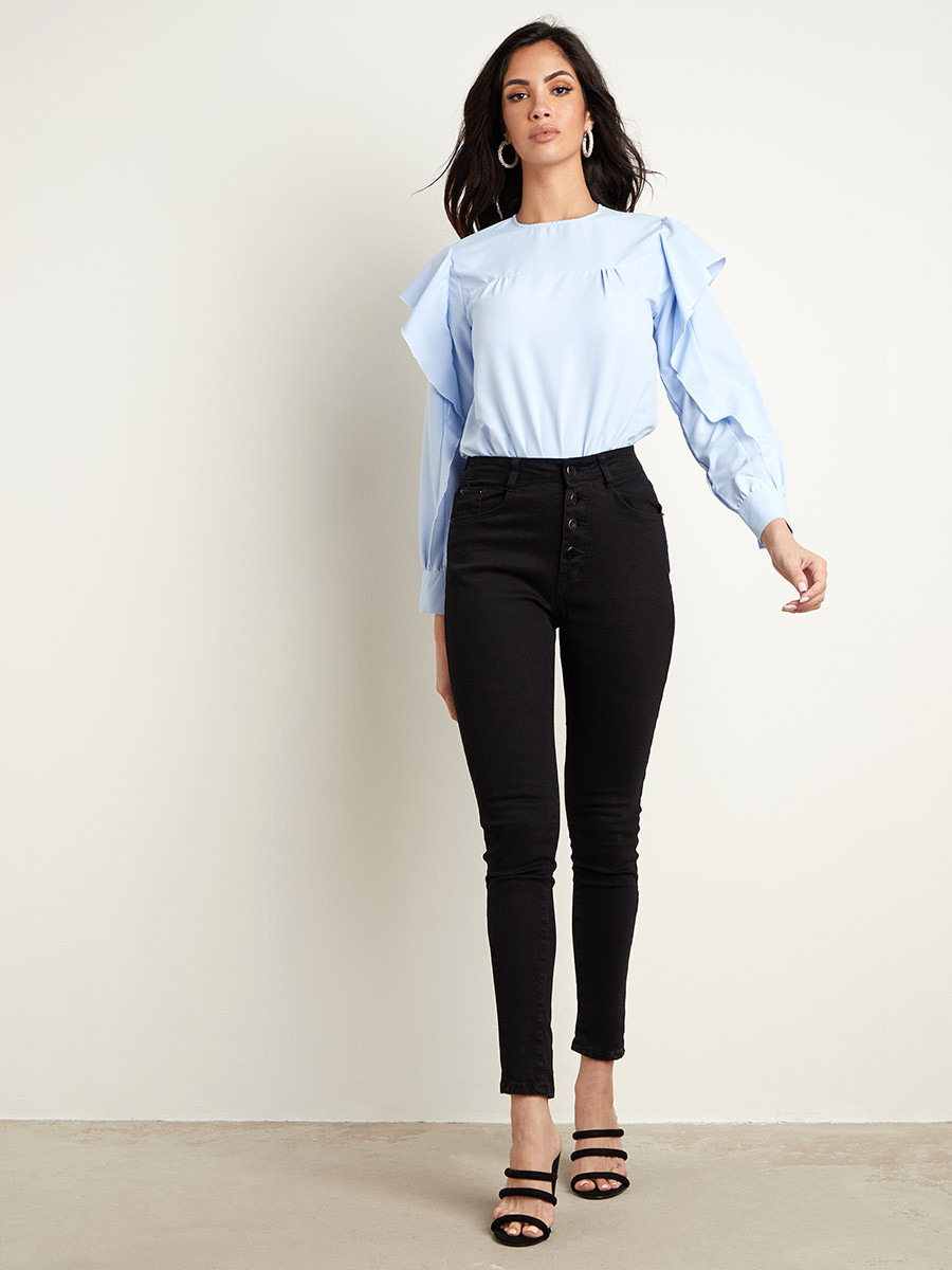 بودي سوت بتفاصيل كشكش من ستايلي-women-clothing-tshirts-image-3