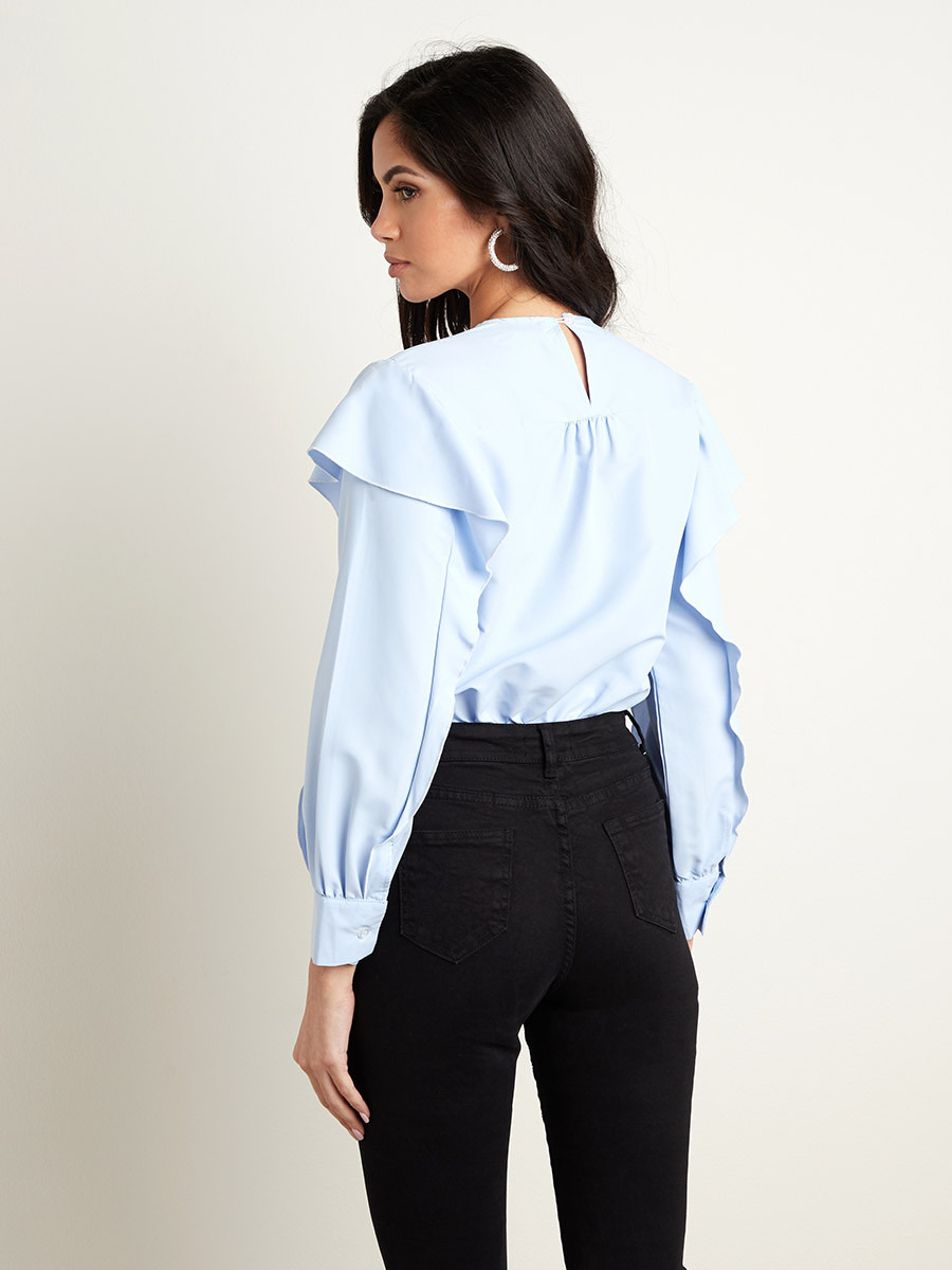 بودي سوت بتفاصيل كشكش من ستايلي-women-clothing-tshirts-image-4