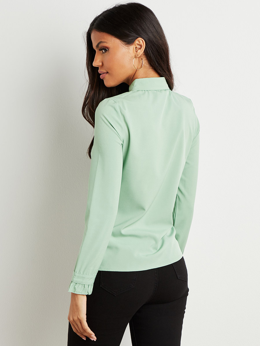 Styli Frill Front Detail Shirt with Long Sleeves-women-clothing-shirtsandblouses-blouses-image-3