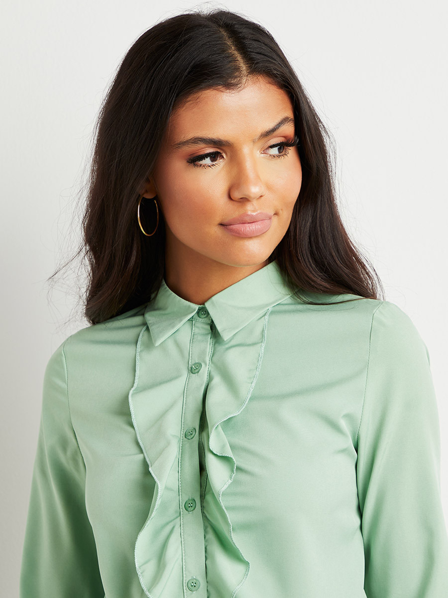 Styli Frill Front Detail Shirt with Long Sleeves-women-clothing-shirtsandblouses-blouses-image-4