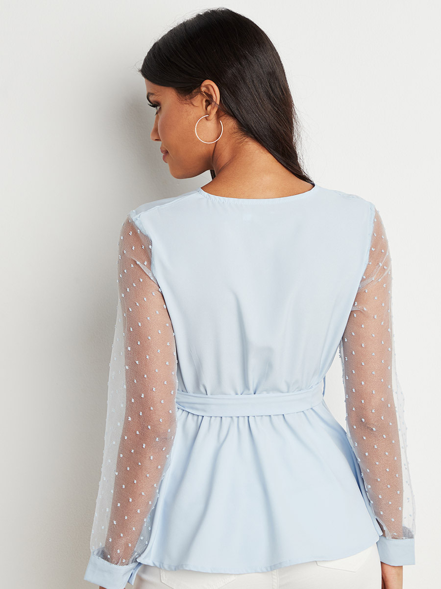 بلوزة بأكمام دانتيل شفافة من ستايلي-women-clothing-shirtsandblouses-blouses-image-5