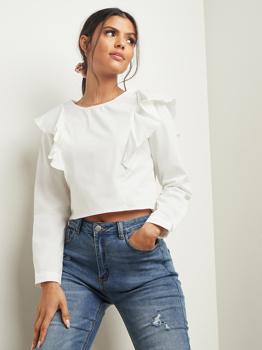 بلوزة بتفاصيل كشكش من ستايلي-women-clothing-shirtsandblouses-blouses-image-1