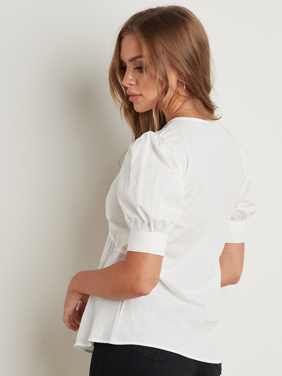 بلوزة سادة بكشكش من ستايلي-women-clothing-shirtsandblouses-blouses-image-3