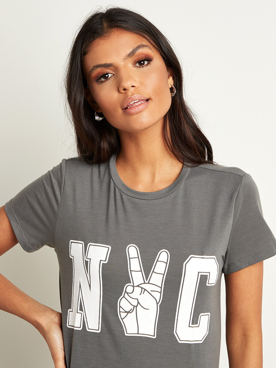 تيشيرت مطبوع بأكمام قصيرة من ستايلي-women-clothing-tshirts-image-3