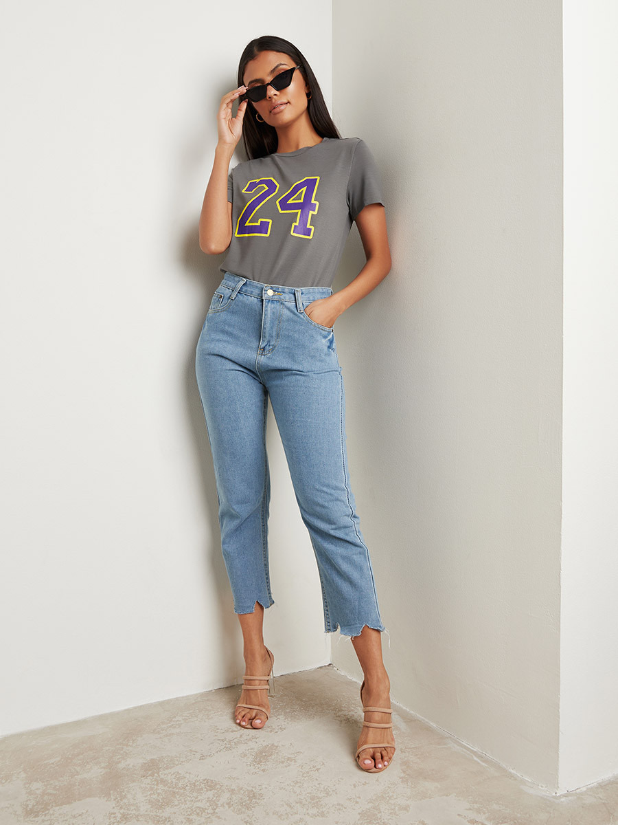 تيشيرت مطبوع بأكمام قصيرة من ستايلي-women-clothing-tshirts-image-2