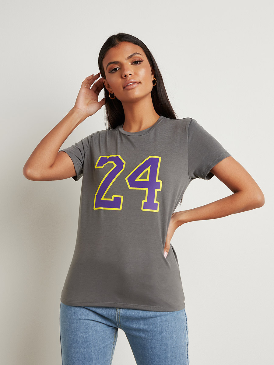 تيشيرت مطبوع بأكمام قصيرة من ستايلي-women-clothing-tshirts-image-3