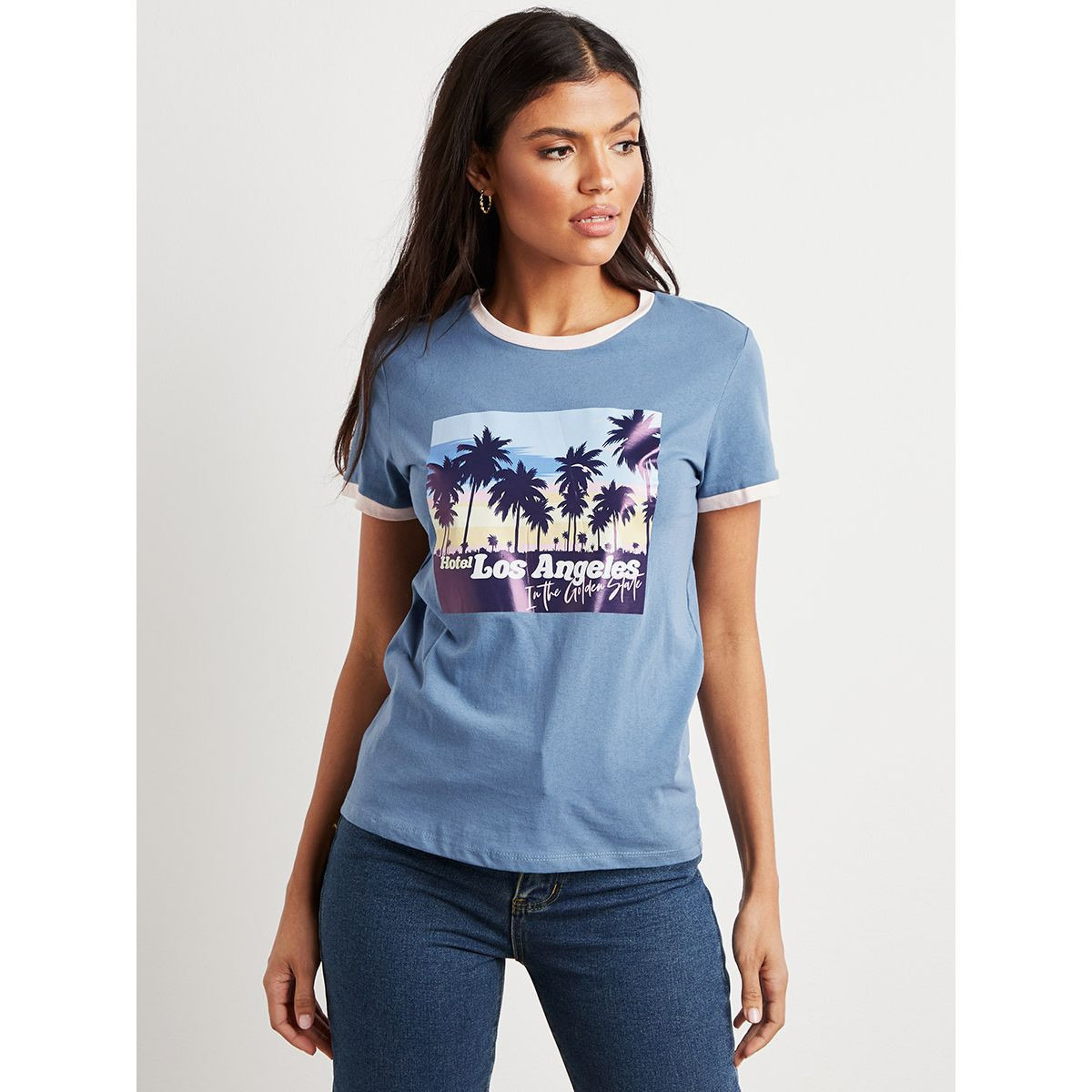 تيشيرت مطبوع بأكمام قصيرة من ستايلي-women-clothing-tshirts-image-2