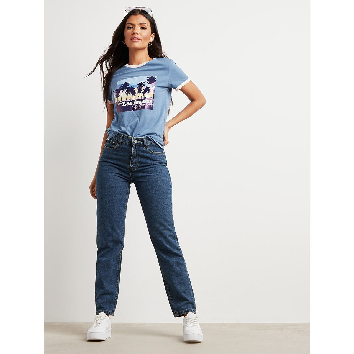 تيشيرت مطبوع بأكمام قصيرة من ستايلي-women-clothing-tshirts-image-3