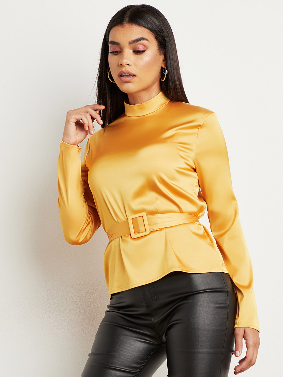 بلوزة بحزام خصر من ستايلي-women-clothing-shirtsandblouses-blouses-image-1