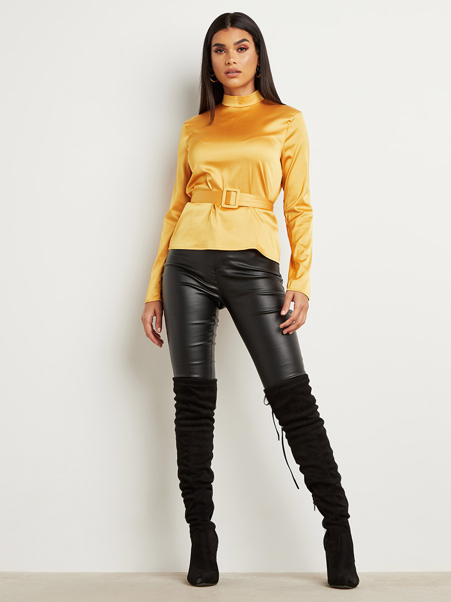 بلوزة بحزام خصر من ستايلي-women-clothing-shirtsandblouses-blouses-image-2