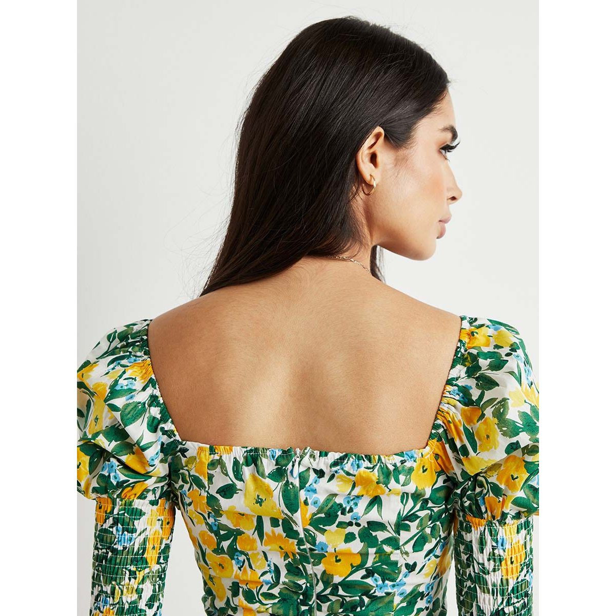بلوزة مطبوعة بتفاصيل مزمومة من ستايلي-women-clothing-shirtsandblouses-blouses-image-4