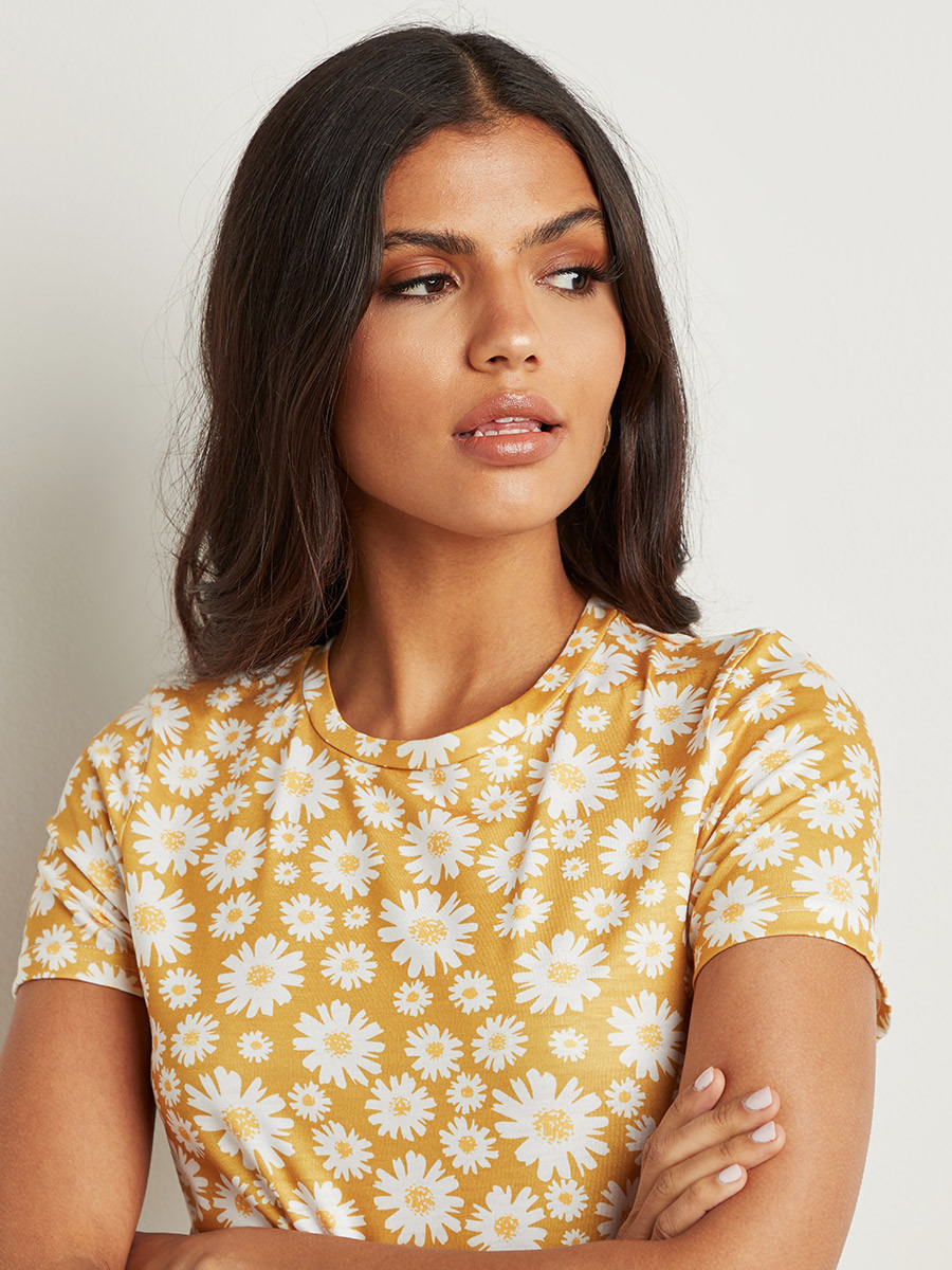 Styli Floral Printed Round Neck Slim Fit T-shirt-women-clothing-tshirts-image-3