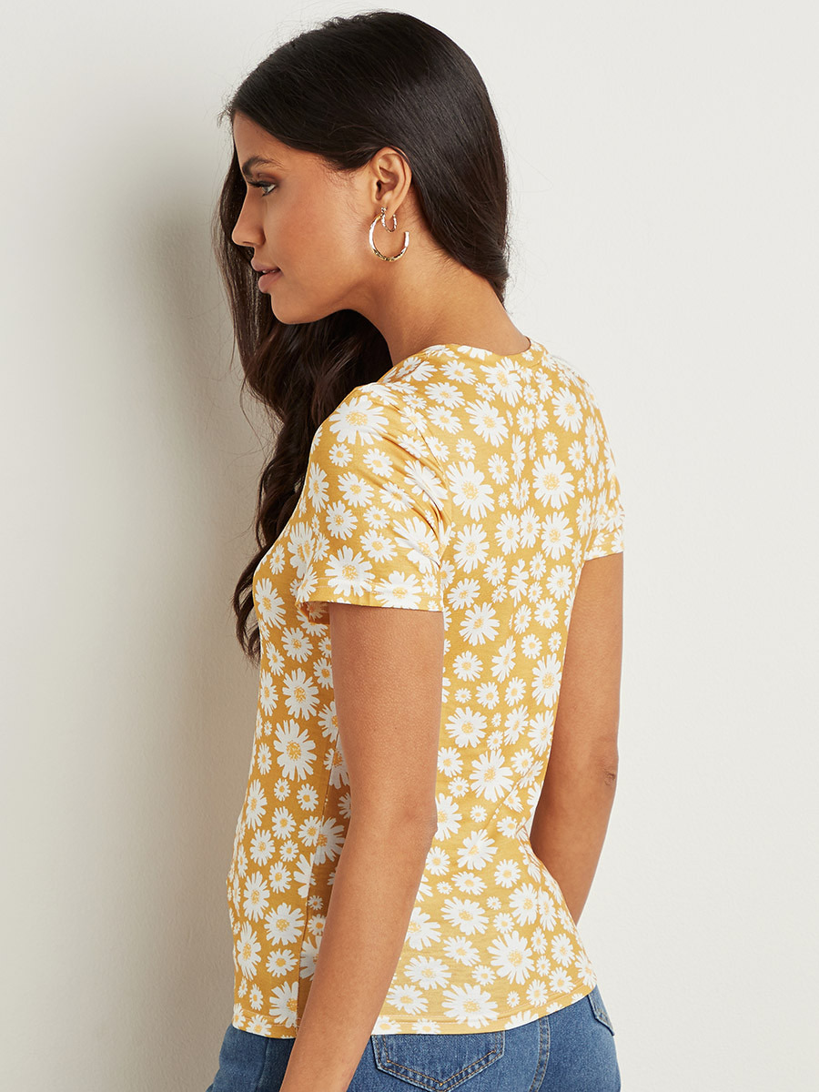 Styli Floral Printed Round Neck Slim Fit T-shirt-women-clothing-tshirts-image-5