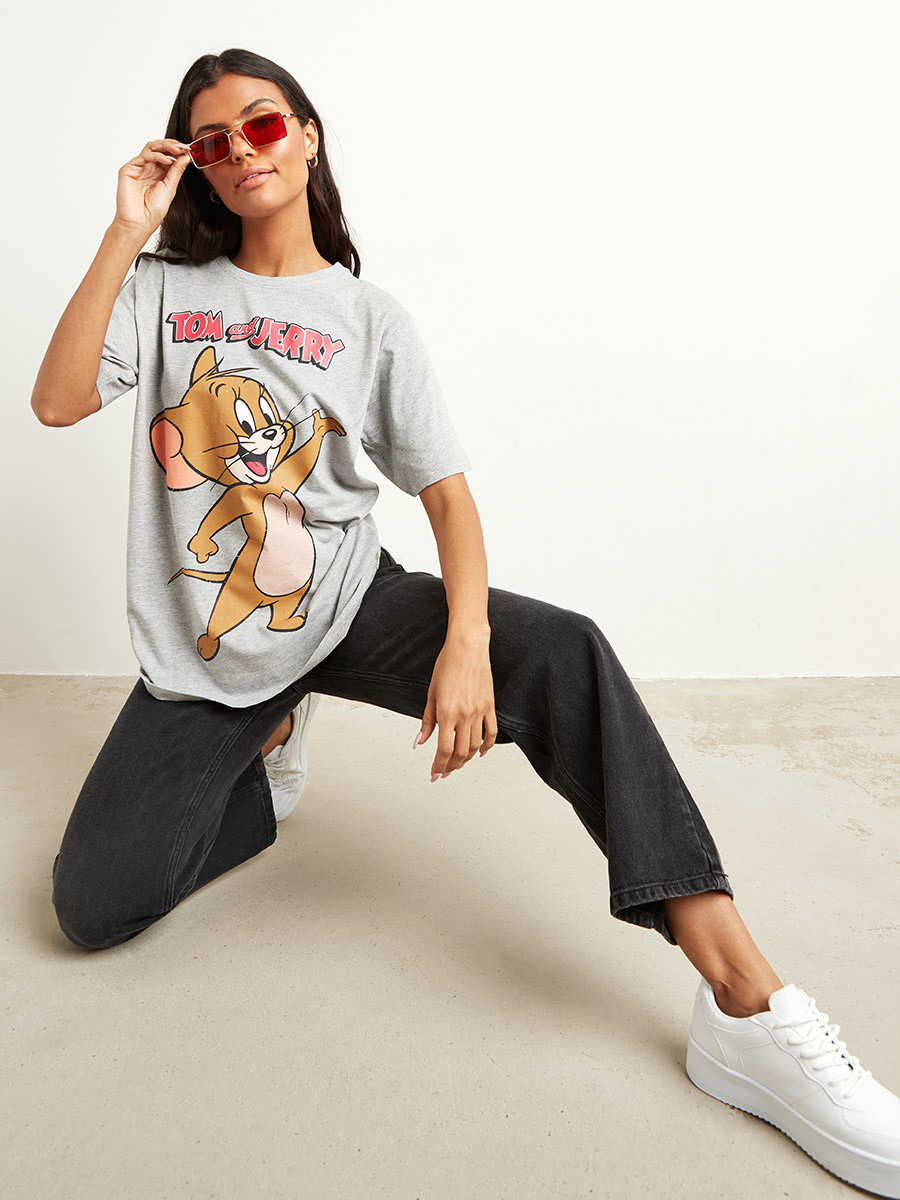 تيشيرت مطبوع بقصة واسعة-women-clothing-tshirts-image-1