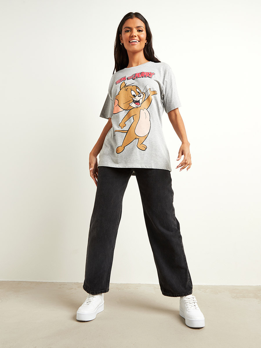 تيشيرت مطبوع بقصة واسعة-women-clothing-tshirts-image-2