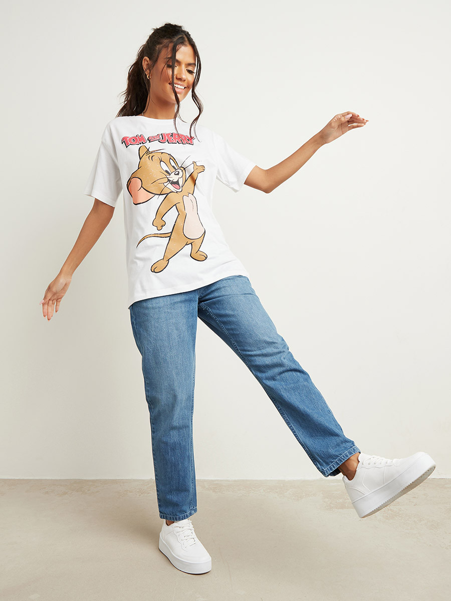 تيشيرت مطبوع بقصة واسعة-women-clothing-tshirts-image-2