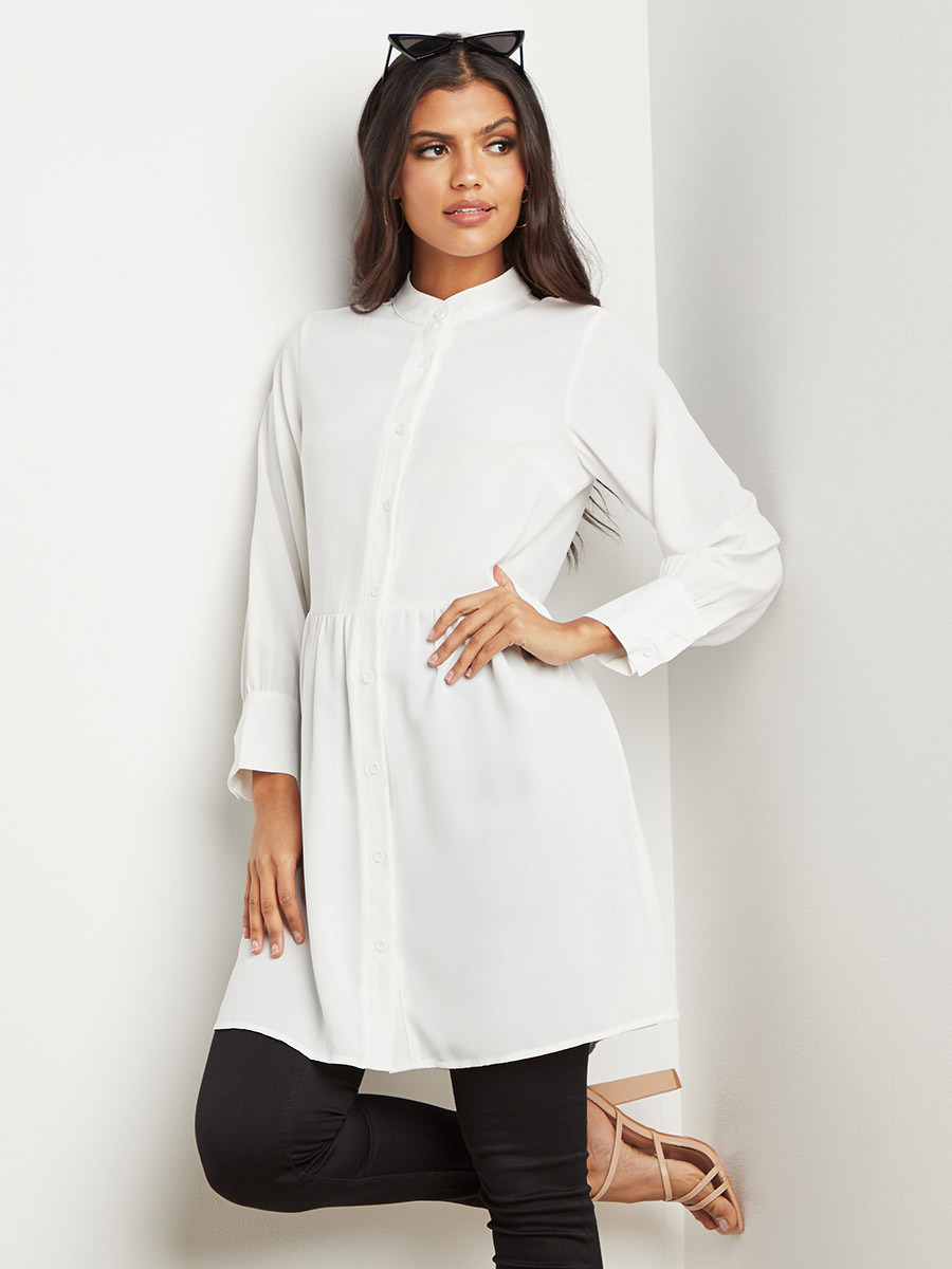 قميص بقصة طويلة وكشكش من ستايلي-women-clothing-shirtsandblouses-blouses-image-1