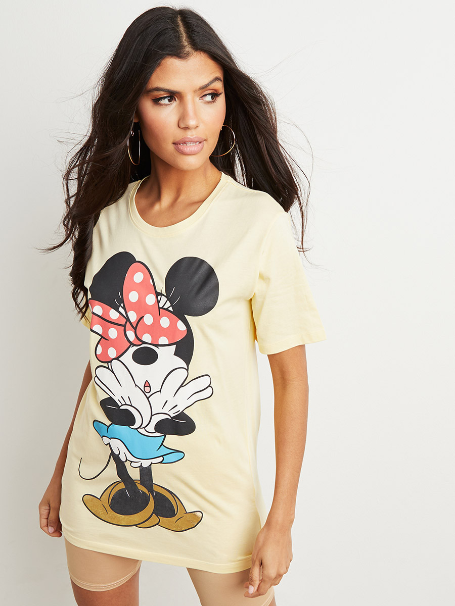 Disney Minnie Graphic Printed Oversized Longline T-shirt-women-clothing-tshirts-image-1