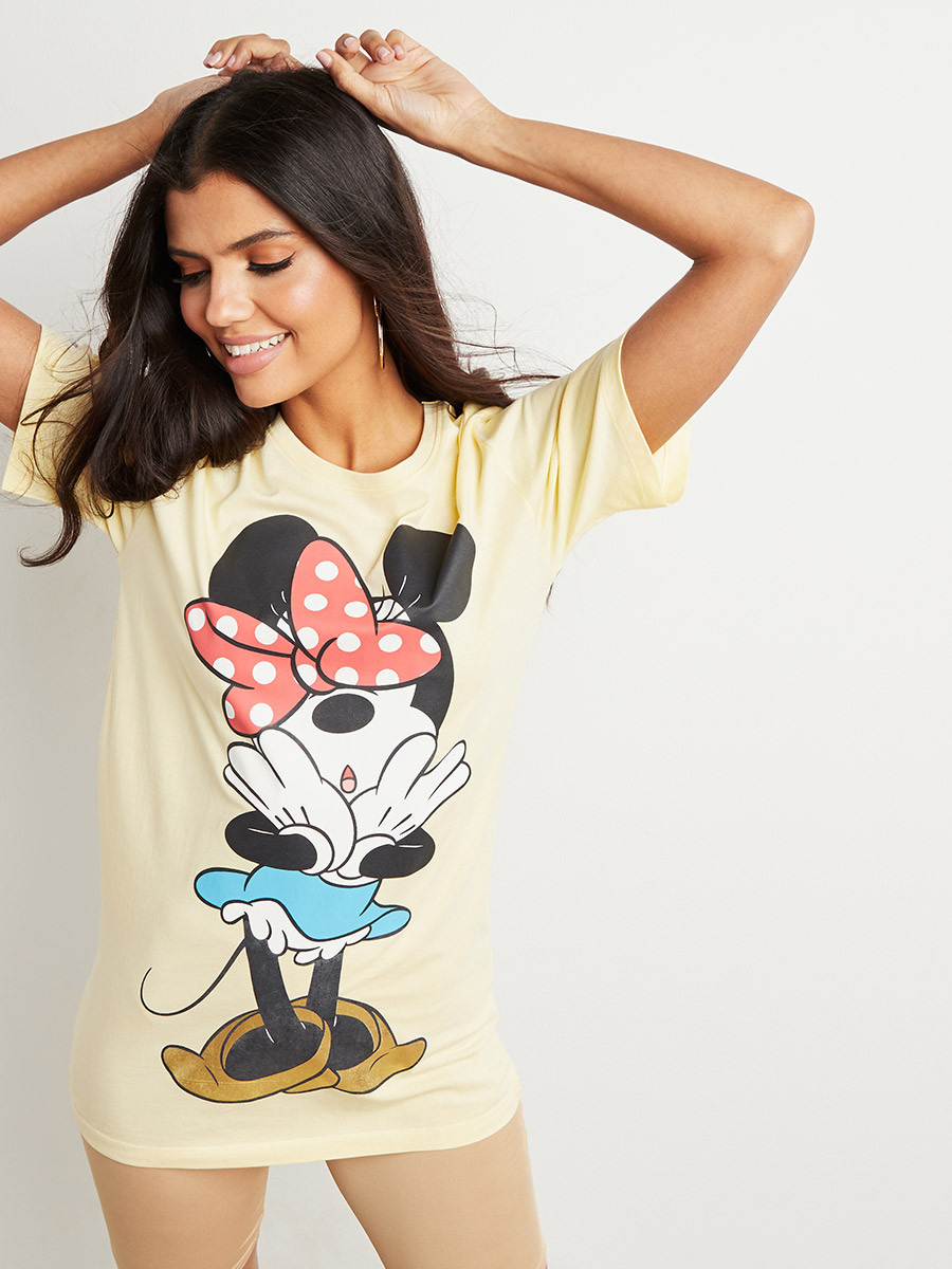 Disney Minnie Graphic Printed Oversized Longline T-shirt-women-clothing-tshirts-image-5