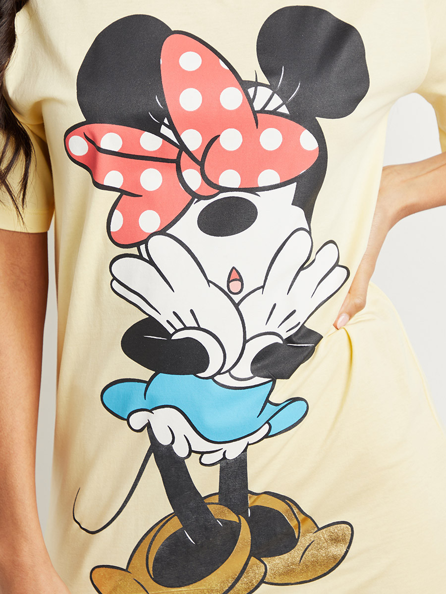 Disney Minnie Graphic Printed Oversized Longline T-shirt-women-clothing-tshirts-image-6
