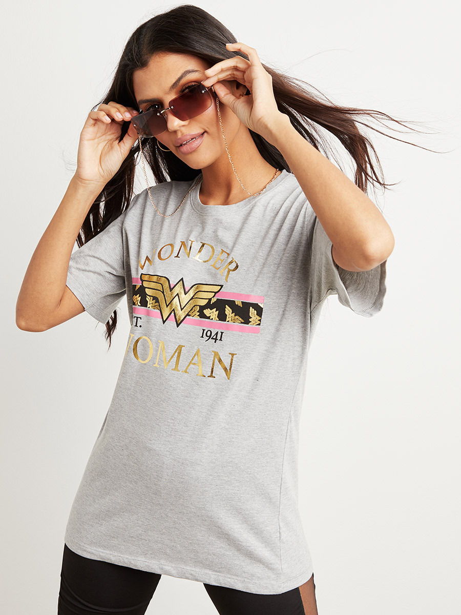 WB Wonder Woman Graphic Printed Oversized Longline T-shirt-women-clothing-tshirts-image-1
