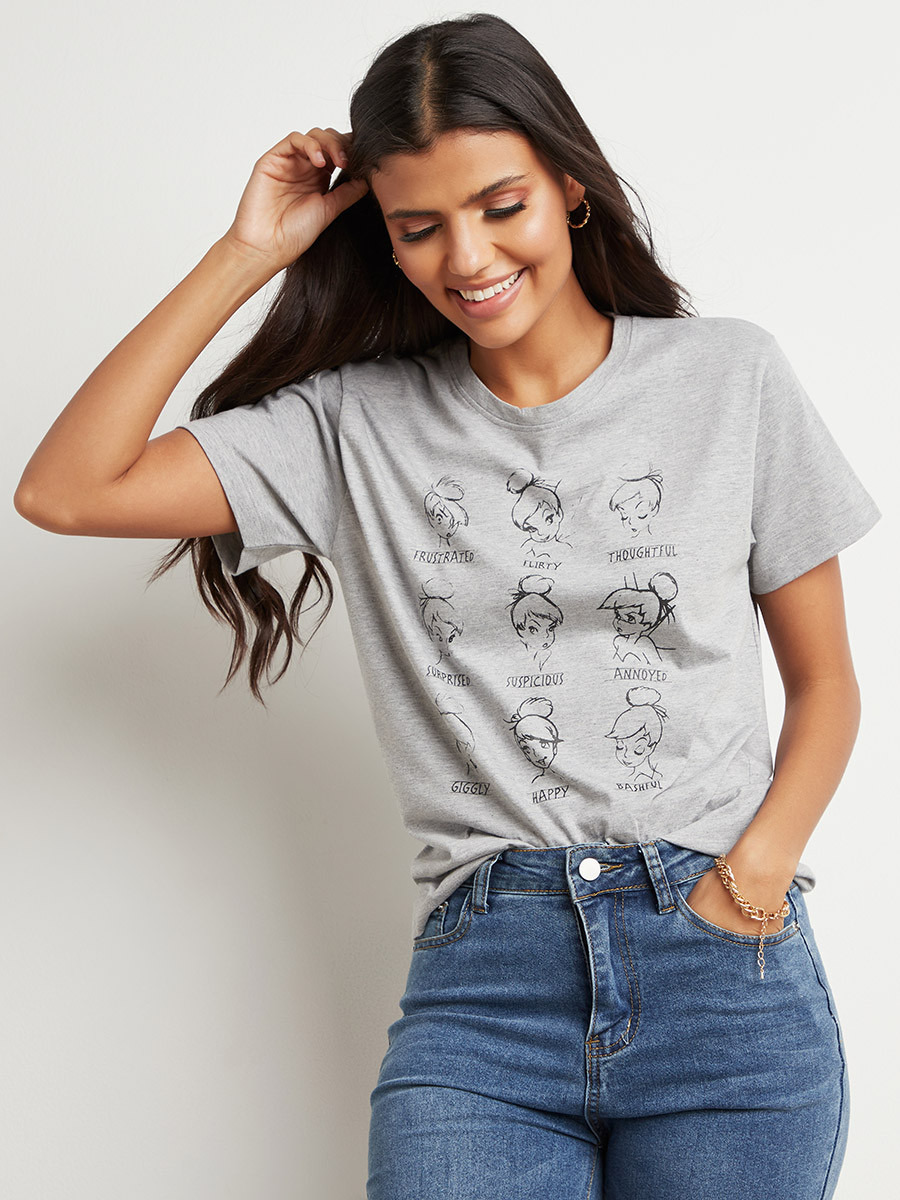 Disney Ariel Multiface Printed Regular Fit T-shirt-women-clothing-tshirts-image-1